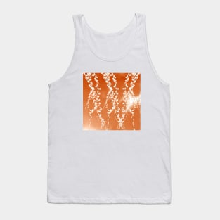 Ferns pattern, ferns, leaves, leaf, nature, botanical, tropical, exotic, orange, white, water, summer, reflection, sun, sunny-day, spring, autumn, Tank Top